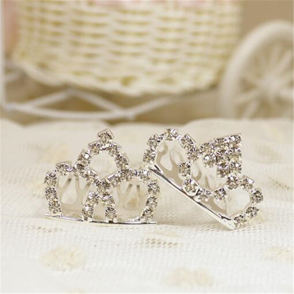 3*2CM Fashion Small Tiaras Silver Rhinestone Metal Hair Combs Kids Hair Accessories for Girls Crystal Hair Clips Wedding Bridal Tiara