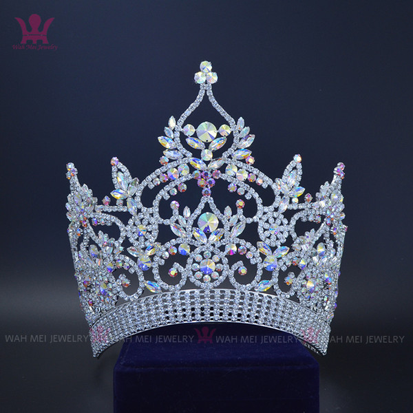 Gorgeous Large Pageant Crown Tiara Miss Canada Queen Princess Hairwear Accessories For Party Model Show Australian Crystal M008