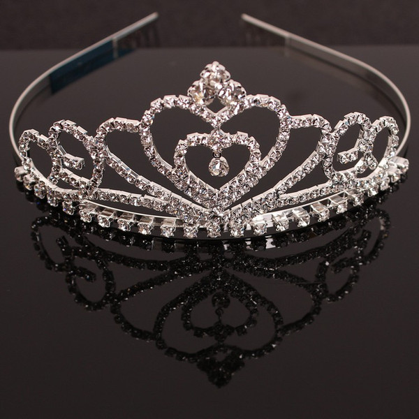 Bride hair ornaments headdress girls princess children baby headdress hair ornaments crystal diamond crown hair comb wholesale free shipping