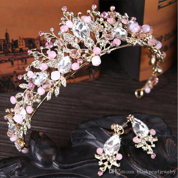 8 Colors Elegant Beautiful Silver Bridal Wedding Tiaras and Crowns women pearl Bride Tiaras Hair Headdress Ornaments