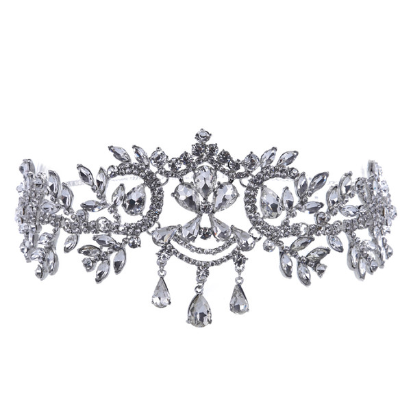 Crystal Bridal Hairbands Women Hair Jewelry Wedding Accessories Rhinestone Tiaras And Crowns Head Chain Crown Headband