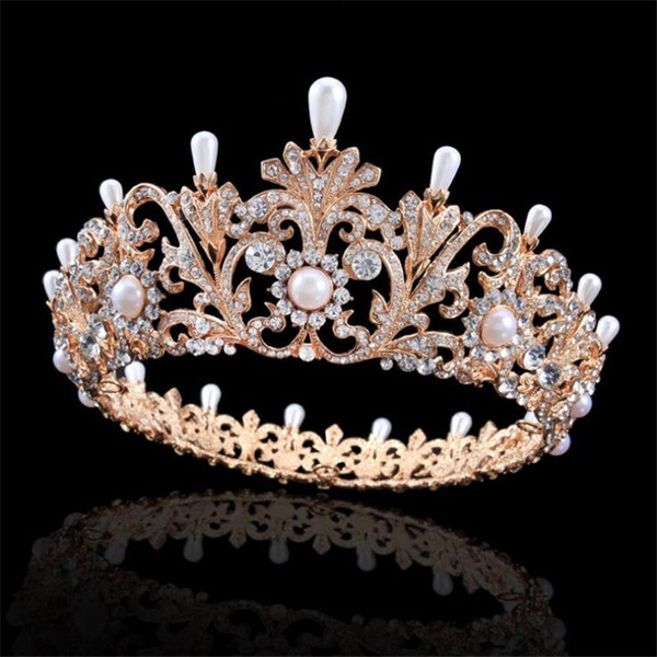 Bride Tiara Crown for Women Headdress Bridal Wedding Diadem Princess Girls Diadem Tiaras and Crowns Hair Jewelry Accessories