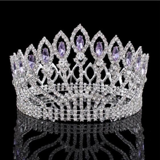 2018 Baroque Diadem Rhinestone Queen King Bride Tiara Crown Jewelry Headdress Bridal Wedding Tiaras and Crowns Hair Accessories