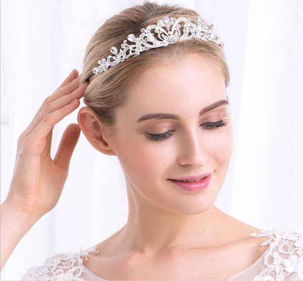 Wedding Headbands for Women's Hair Rhinestone Pearl Hair Vine for Bride Hair Jewelry Handmade Wedding Headdress Jewelry