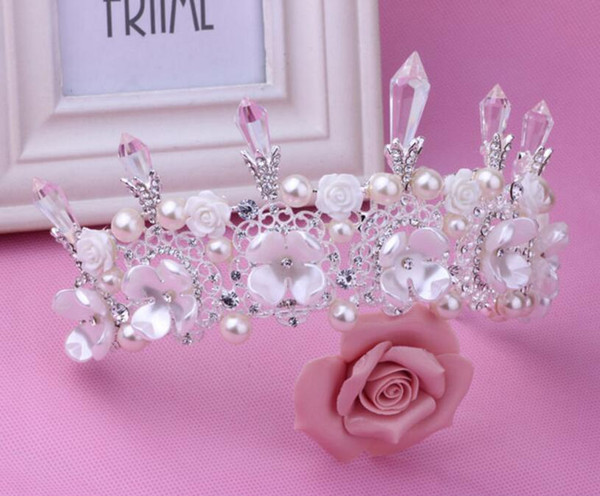 European style big crown headwear bride wedding tiara bride makeup headdress princess crown wedding style