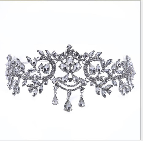 Korean-style bride hairdressing white diamond aesthetic headdress wedding supplies