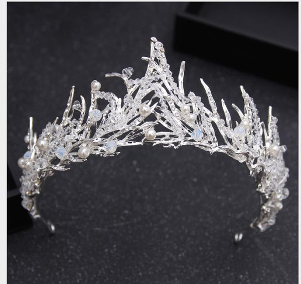 Silver Crown Branch Flame Dinner Hair Decoration Bride Crown Photographic Accessories