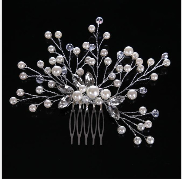 Bride Headwear Pearl Hair Comb Marriage Bride Jewelry Accessories European and American Hot Selling Headwear