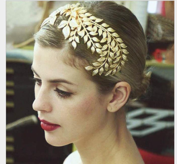 Golden Baroque Monochromatic Bride Headdress Crown Round Head Dress Modeling Jewelry