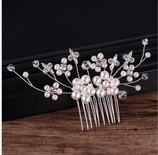 Bride's Pearl Diamond Plug and Comb Hair Ornaments Bride's Hair Comb Ornaments