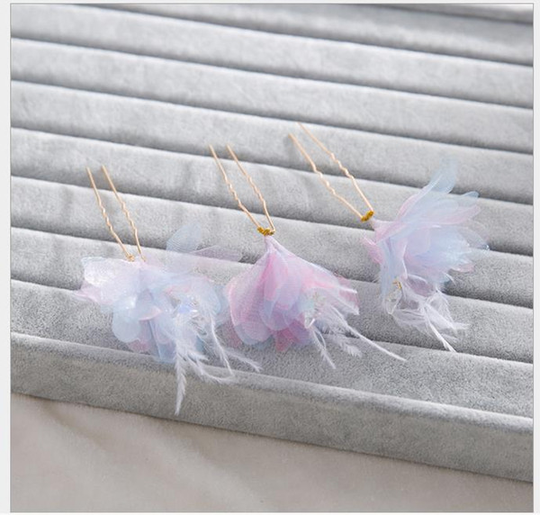 Korean hairpin handmade pearl hairpin flower wedding dress accessories