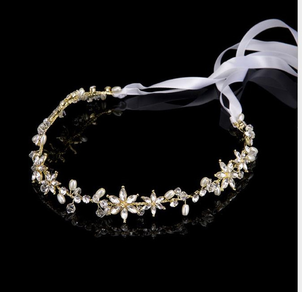 Korean Water Diamond Bride's Front Hair Ornament Film Studio Bride's Hair Belt Ornament Wedding Dress Accessories