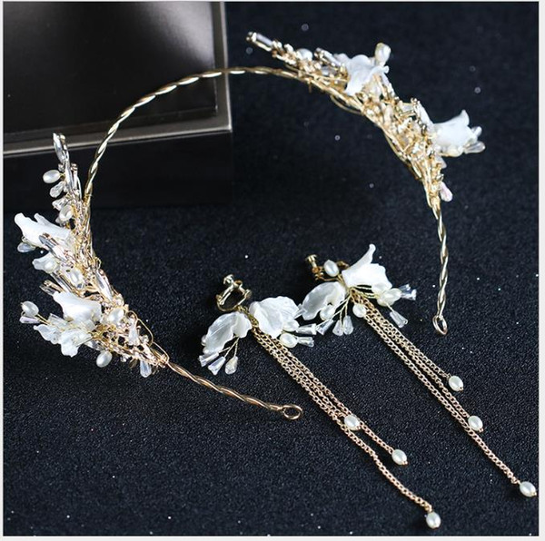 Tasseled Earrings Suit Wedding dress, hairband, headdress and bridal jewelry