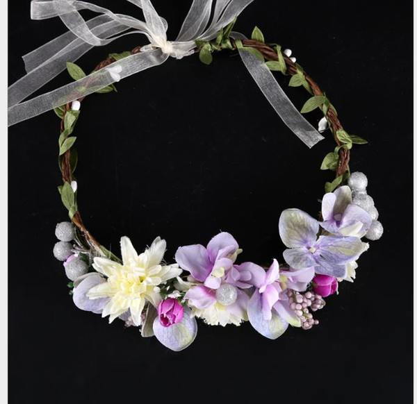 Wedding Garment Head Ring Simulated Flower Hair Hoop Female Holiday Beach Photographic Accessories