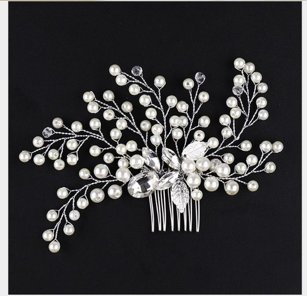 Pearl Crystal Hair Comb Bride Hair Ornament Comb