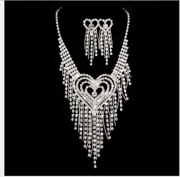 Bride's wedding dress accessories necklace earrings Suit Wedding hairdress birthday party alloy jewelry