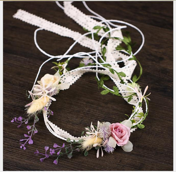 Flower lace Sennu tie hairband 2019 bridal color headdress