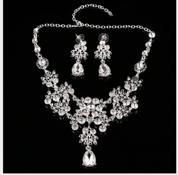 Wedding Diamond Pearl Marriage Jewelry Headwear Set Bride Alloy Crown