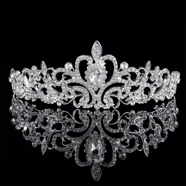 Silver Wedding Tiara Rhinestones Crystal Bridal Headband Pageant Princess Crown TZ071