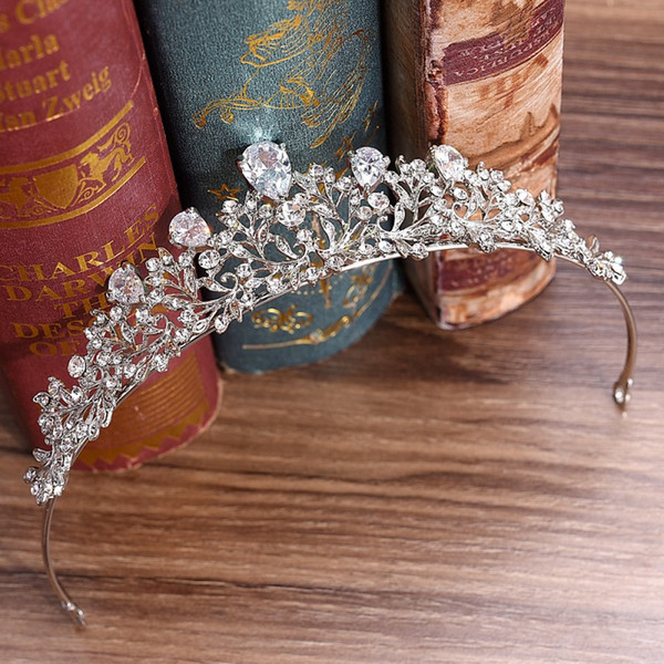 CZ Bridal Tiaras Wedding Crowns Crystal Bridal Hairpieces Wedding Hair Accessory Bridal Jewelry Quinceanera Princess Crowns