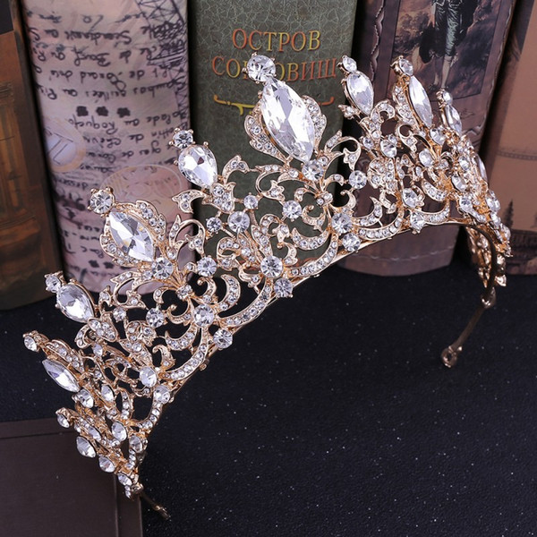 Crystal Bridal Crown Wedding Tiaras Bachelorette Headpieces Wedding Headband Bridal Hair Accessory Quinceanera Marquise Crowns Wedding Crown