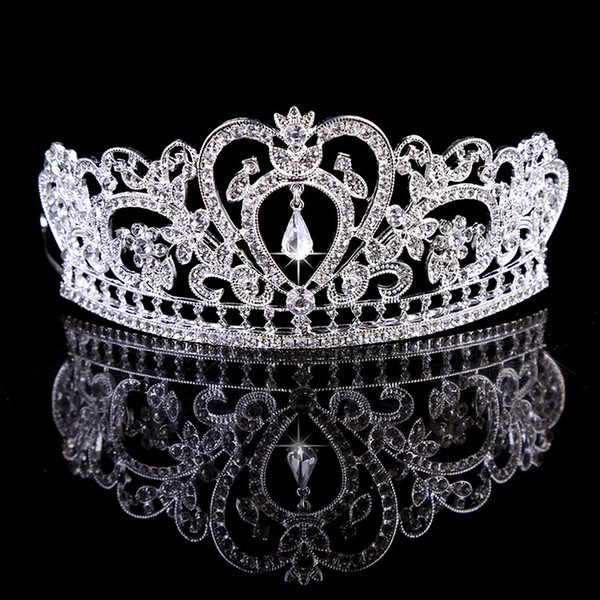 Europe And The United States Baroque Crown High-Quality Alloy Diamond Jewelry Bridal Crown Fashion Hot Wedding Tiara Wholesale