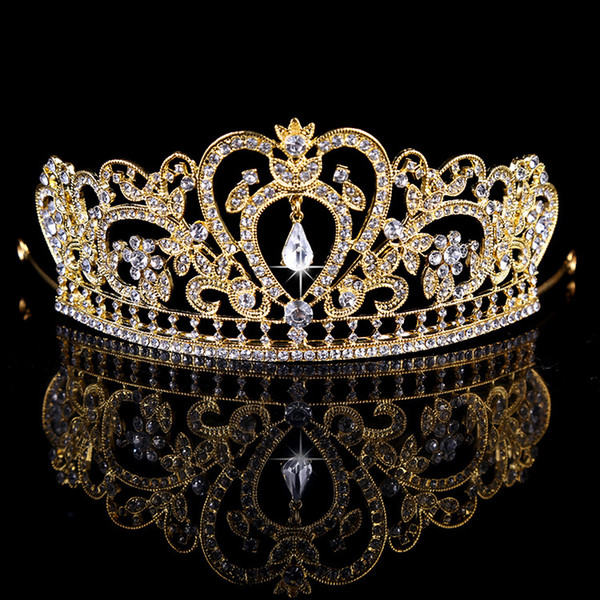 2016 New Fashion Bridal Crown Royal Gold Silver Crystal Wedding Accessories Headband Top Quality Tiara Best Hairwear