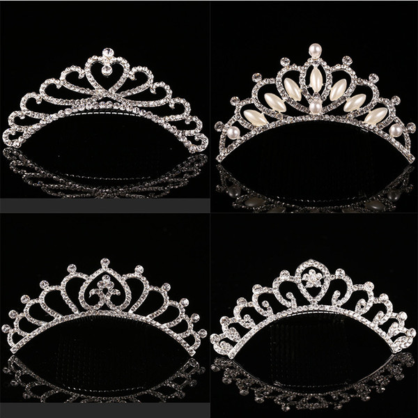 Cute Children tiara crown Wedding Jewelry Flower girl princess crystal rhinestone Tiara Birthday Prom Party Gift