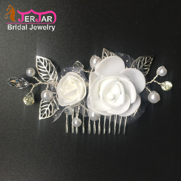 Fashion Silver Hair Jewelry Luxury Wedding Bridal Hair Combs Women Headpiece Headwear Party Crystals Hair Ornaments Accessories New Elegant