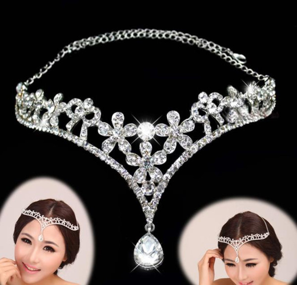 Korean brides, forehead, eyebrows, pendant, diamond, brides, headgear, hot Rhinestone, bridal jewelry, veil accessories.