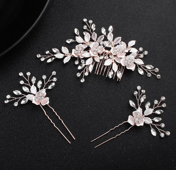 Crystal Alloy Hairpins Women Lady Hair Clips Haircomb bridal tiara Brides Wedding Hair Accessories Headdress Headwear