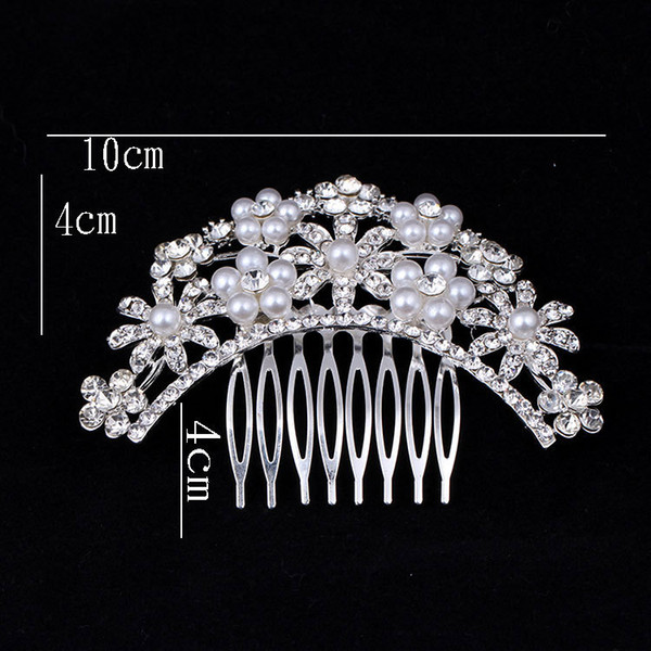 Bridal Wedding Hair Jewelry Tiaras Hair Comb Crystal Pearl Hair Brush Women Flower hairpin for Bride