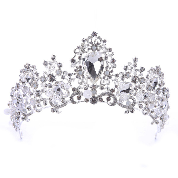 2018 new Luxury Rhinestone Tiaras Queen Crown Wedding Hair Accessories Handmade Hair Jewelry Head Decorations Women Headpiece