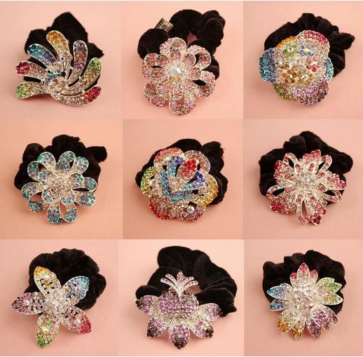 high quality Rhinestone Hair Jewelry Hair rope headbands pageantflower hair clips ladies diamond hair band Hair