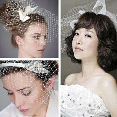 New Arrival White Wedding Dress Bridal Headwear DIY Net Yarn Veil With Pearl Diamond Wedding Hair Accessories