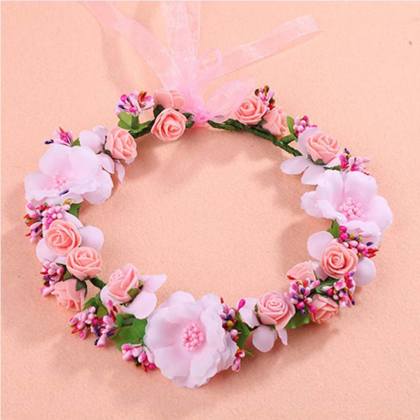 2019 Flower Crown Wedding Bride Wreath of Flowers Head Band Bohemia Women Hair Accessories Flower Headband Headpiece