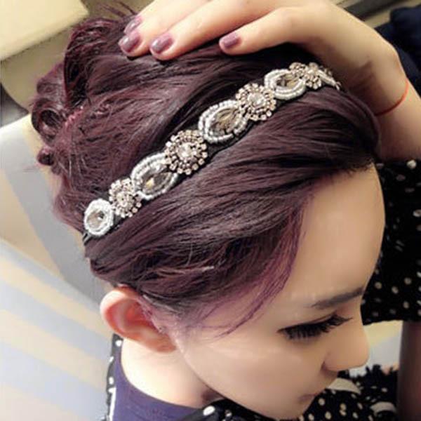 15% off! Fashion Retro Style Elastic Hollow Rose/Rhinestone Crystal Beaded Women Hair Band Headband hair hoop girl's Hair Accessories 10pcs/