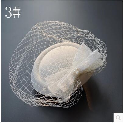 Bridal veil hats headdress Little hat beret banquet reception feast party lace bow hat evening party dress headdress