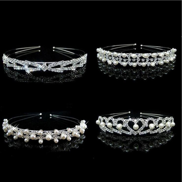 Wedding Hair Jewerly Bridal Bridesmaid Tiaras Hoop HairBands Pearl Headband Tiaras Jewerly Accessories Wholesale Free Shipping 0511WH