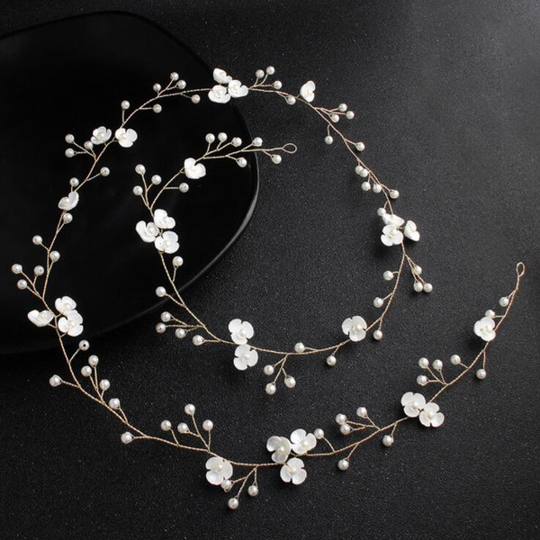 Headdress Crown Wedding Hairband Headband Hair Accessories Bridal Flowers Leaf Hair Band Pearl Bridal Headdress Hair Decorat free shipping