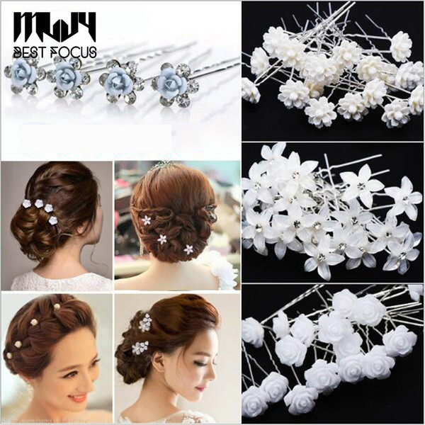 Pearl U-type Hair Clip Crystal Hairpin Imitation Pearl Inlay Hair Sticks Fashion Hairpin for Women Hairpins Bridal Wedding Hair Jewelry 20