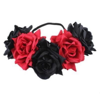 European and American brides exaggerated adult party hair accessories simulation flower elastic hair band large curling rose wreath headdres