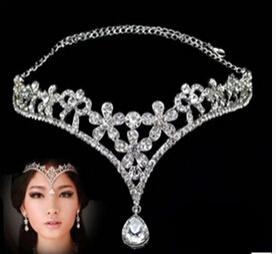 Fashion Silver Rhinestone Head Chain Headpiece Wedding Bridal Tiaras Jewelry for Wedding Hair Bands Hair Accessories