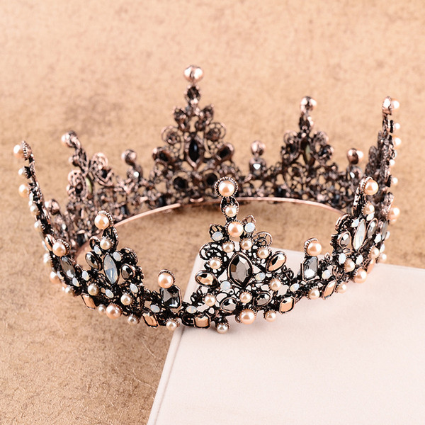 Diamond Pearl Crown For Wedding Bridal Baroque Style Newest Queen Crown Wedding Hair Jewelry For Princess