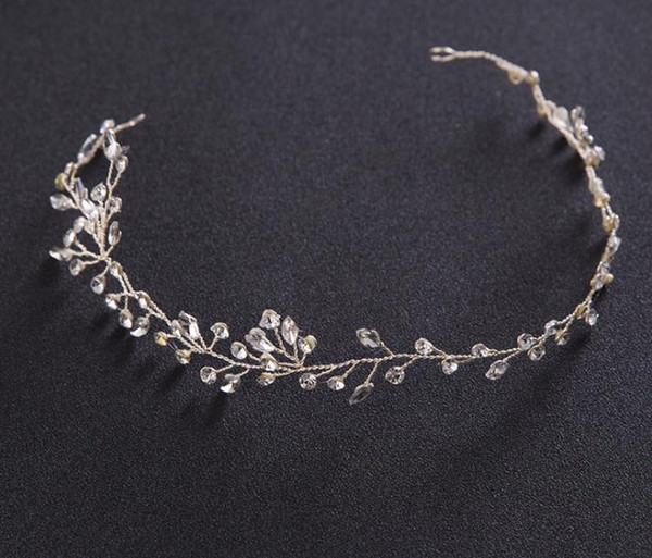 Korean version of the bride's handmade hair accessories delicate silver pearl beads embroidered hair band bride wedding accessories headband