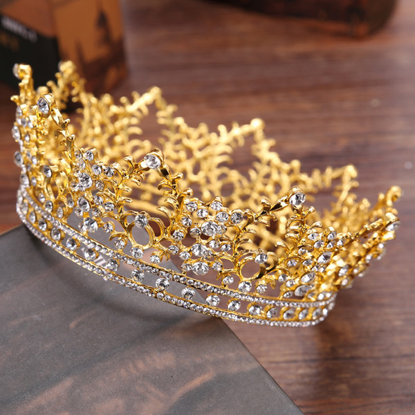 Bridal Jewelry Baroque Tiara Crown Women Vintage Headband Rhinestone Crystal Crown Crystal Rhinestone Tiara Prom Party Hair Jewelry HJ119