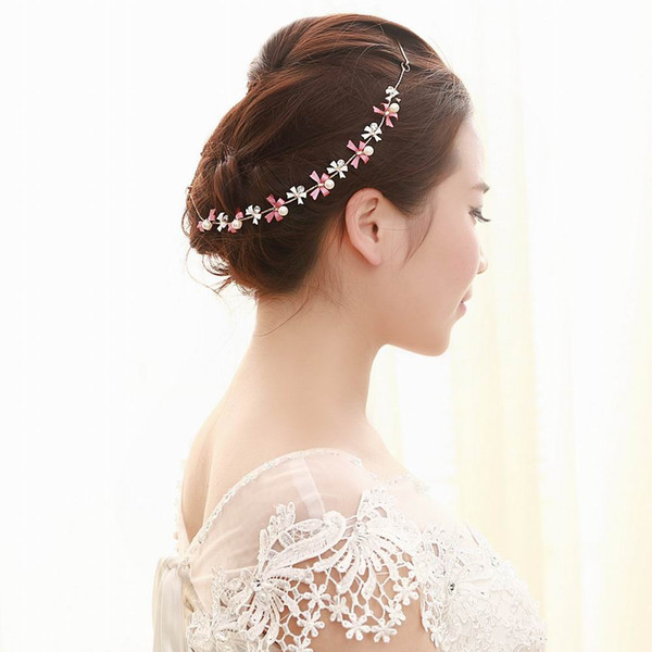 Top Quality Crystal Bridal Headband Silver Color Rhinestone Flower Tie Headchain Wedding Hair Jewelry Accessories Party Gift Wholesale