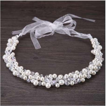 Bride Hair Decoration Women Pearl Beads Headbands Hair jewelry Indian Beaded Head Piece Wedding Head Chain Hair Jewelry