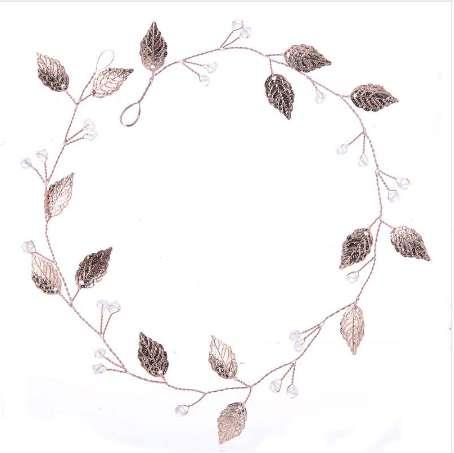 Hair Accessories For Women Rose Gold Leaf Floral Headbands Bride Hair Band Hairwear Jewelry Wedding Headband Bridal Headpiece