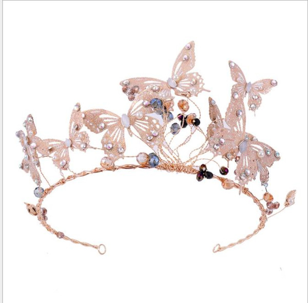 New Korean butterfly crown wedding dress accessories accessories bridal headwear hoop